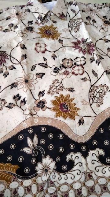 Kembang Rambat Pendek Kemeja Batik Pria Full Furing Bahan Katun Cabut Primisima