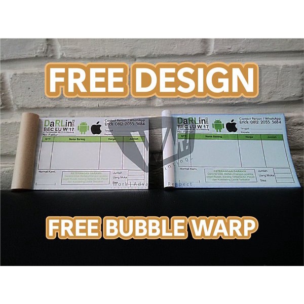 

Stok Terakhir Buku Nota 2 ply atau rangkap custom free design Diskon