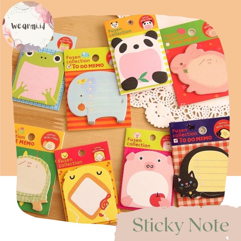 

Sticky Notes Memo Motif Cartoon Kartun Hewan Animal Lucu