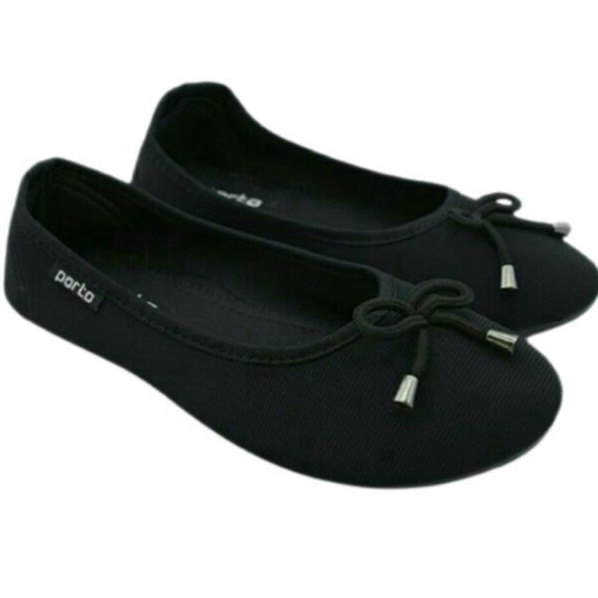 BA202 - Sepatu Flat Shoes Wanita Porto Motif Pita Kecil Korea Size 36 - 40