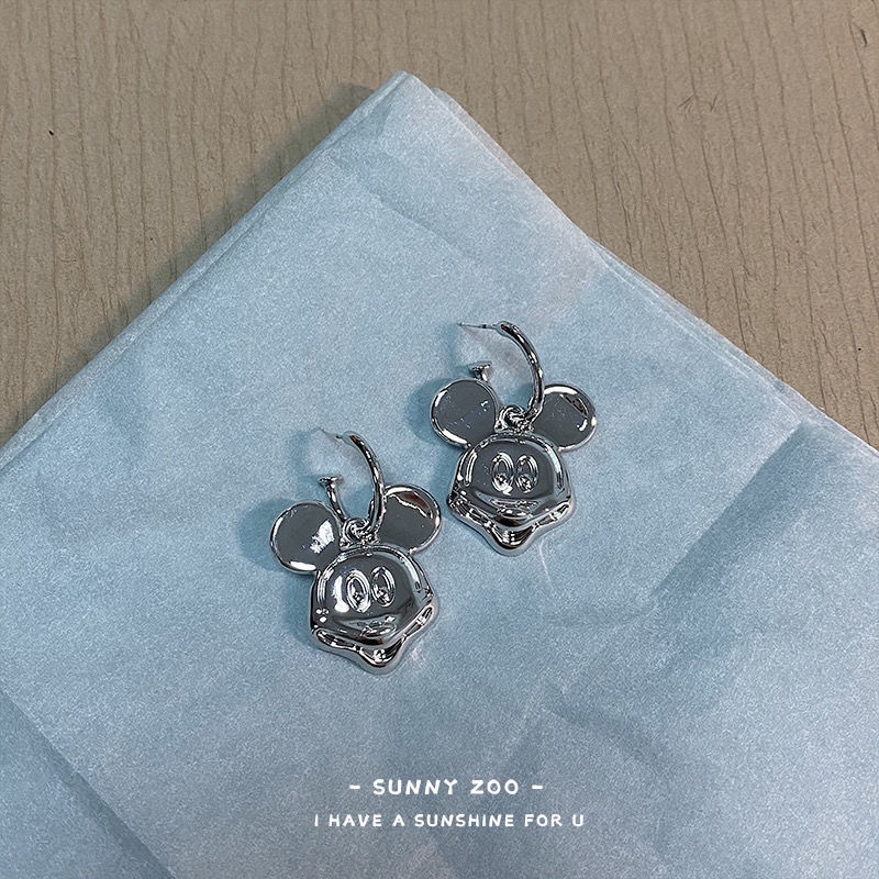 Jepang dan Korea Gaya Baru Logam Mickey lucu menyenangkan anting-anting anting-anting berlebihan pri