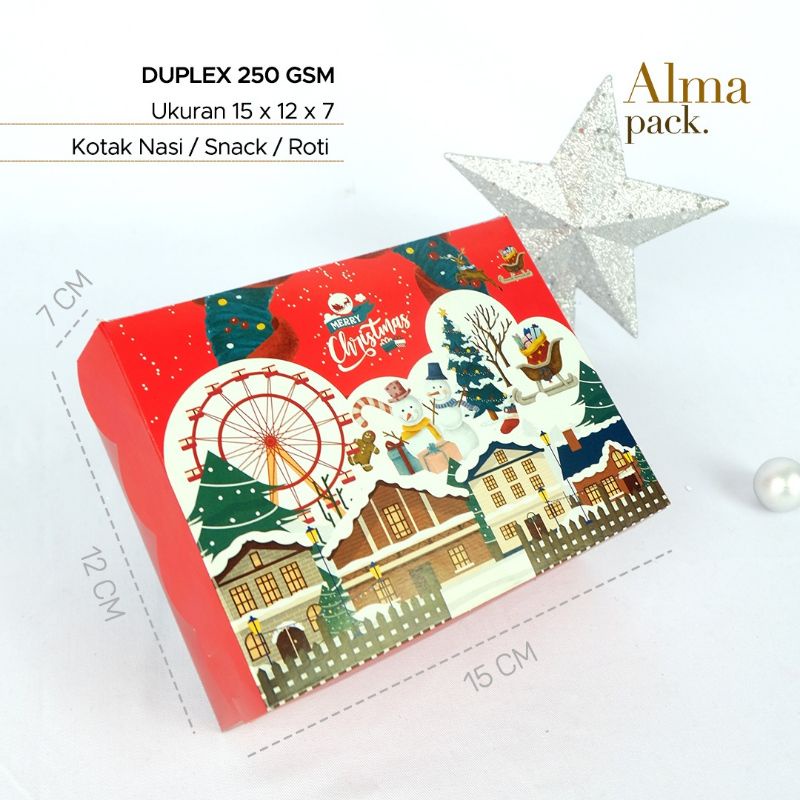 

Dus Kotak Snack motif Christmas Snow ukuran jadi P15 L12 T7 cm