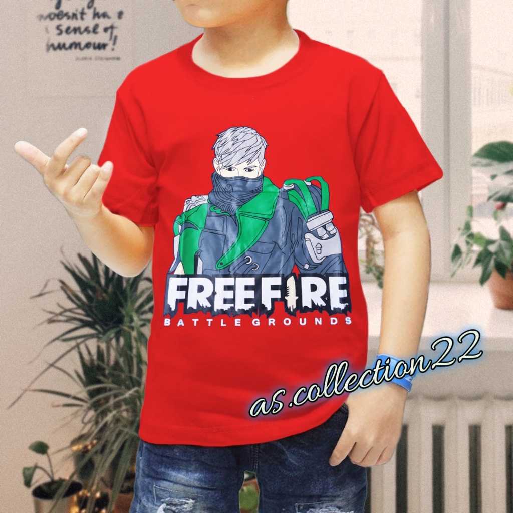 KAOS Anak Karakter FREE FIRE Atasan 1-10 Tahun