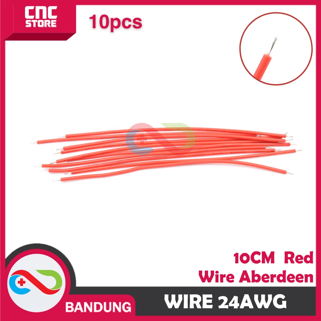 10PCS KABEL WIRE ABERDEEN RED WIRE CONECTING KABEL 24AWG