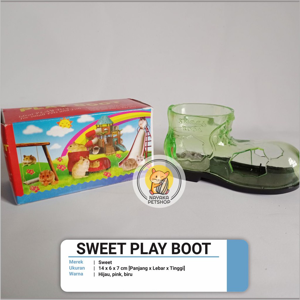 Sweet Play Boot Mainan Rumah Hewan Hamster Tupai Gerbil Sugar Glider Bajing