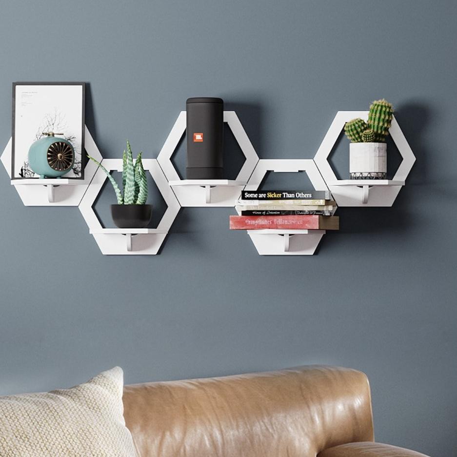 ♣ RAK DINDING Rak hexagonal segi enam || Rak dinding segi enam || Rak dinding WPC TEMPEL MINIMALIS ❃