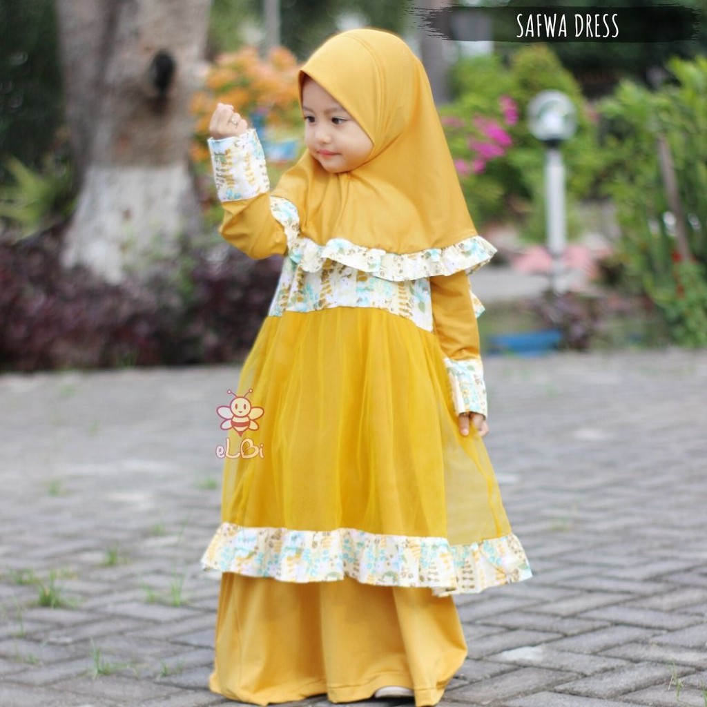 Gamis Anak Perempuan - Dress Anak Perempuan - Baju Muslim Anak Perempuan  - Safwa Dress