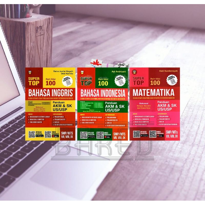 Super Top Smp Kelas 7 8 9 Bahasa Inggris Bahasa Indonesia Matematika Panduan Akm Sk Us Usp Shopee Indonesia
