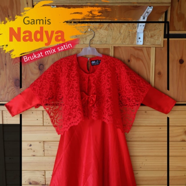 Gamis brukat  nadya kaftan anak