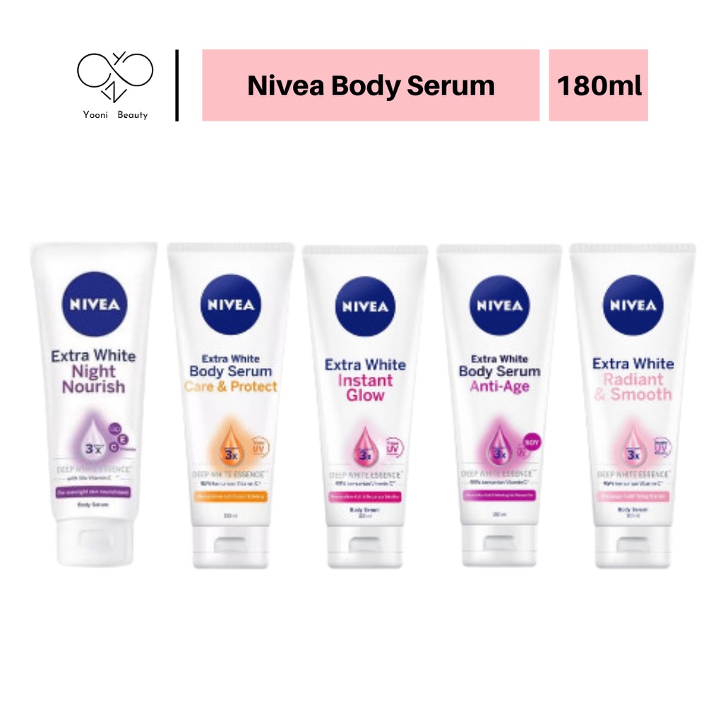 Nivea Body Serum 70ml & 180ml Original / Body Serum Nivea All Varian (Night Nourish, Instant Glow, C