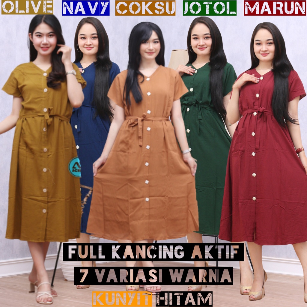 Daster Model Terbaru Lengan Pendek Rayon Kekinian Modern Kancing Depan Daster Andin Ikatan Cinta Baj