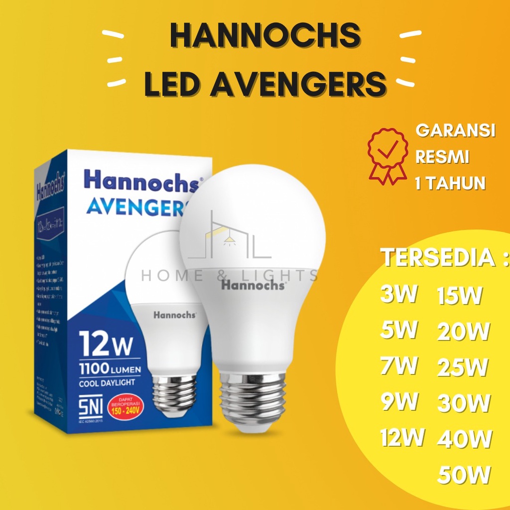 Lampu LED Hannochs Avengers Cool Daylight / Lampu LED Murah / Bohlam LED Murah Hannochs