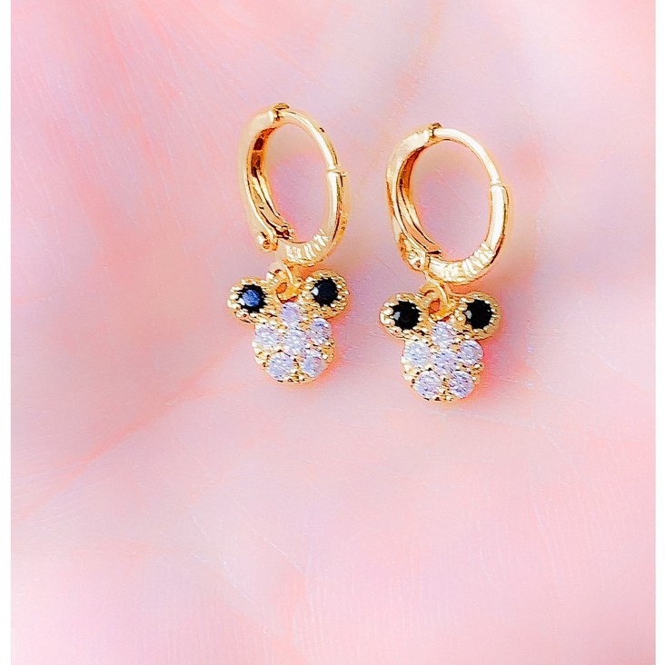 Anting Anak Micki Black Zirconia Gold