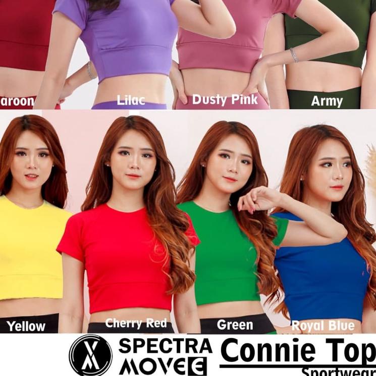 Baju senam CONNIE TOP kaos crop atasan senam baju zumba kaos senam baju sport bandung