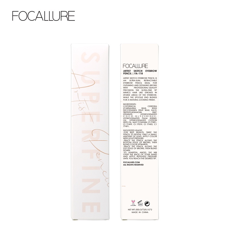 FOCALLURE Artist Sketch Eyebrow Pencil Focallure Eyebrow Tanpa Refill Eyebrow FOCALLURE Pensil Alis Focallure