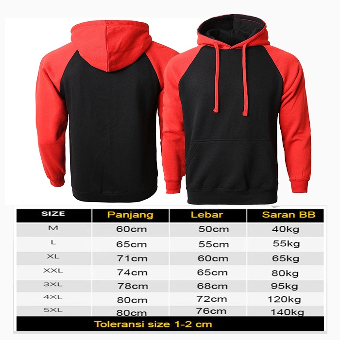 Jaket Polos Big Size Hitam Merah M L XXL XXXL XXXXL XXXXXL Raglan Sleeve Jacket Oversize BLACK RED