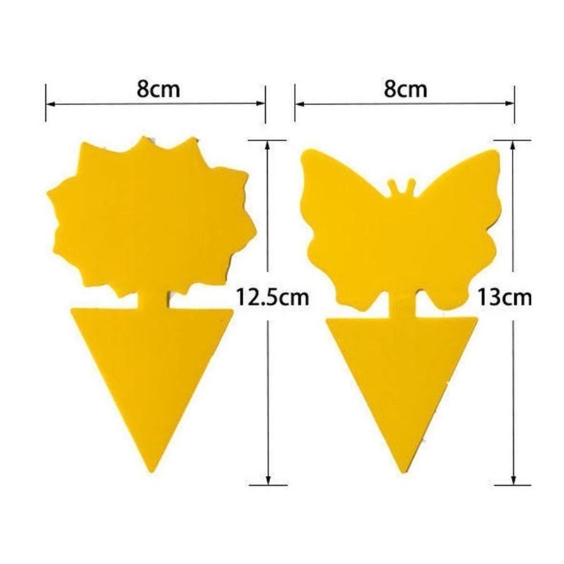 2 / 5 / 10pcs / Pak Papan Umpan Nyamuk Dua Sisi Bahan Plastik Warna Kuning Untuk Taman / Balkon