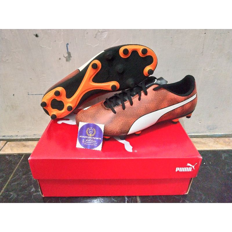 Puma Rapido FG Black-Shocking Orange-Pum