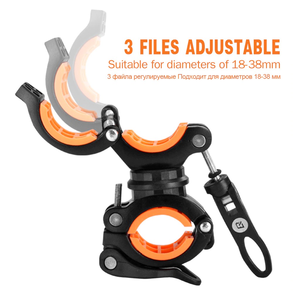 YGRETTE - Cycle Zone Clamp Penjepit Senter POMPA Stang Sepeda 360 Derajat Holder Dudukan Flashlight