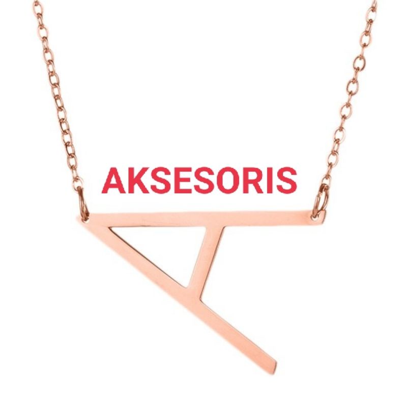 KALUNG INISIAL ALPHABET ROSE GOLD TITANIUM STAINLESS STEEL