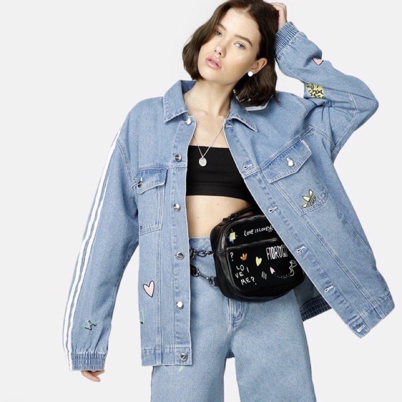 ADIDAS X FIORUCCI OVERSIZED JACKET IN LIGHT DENIM