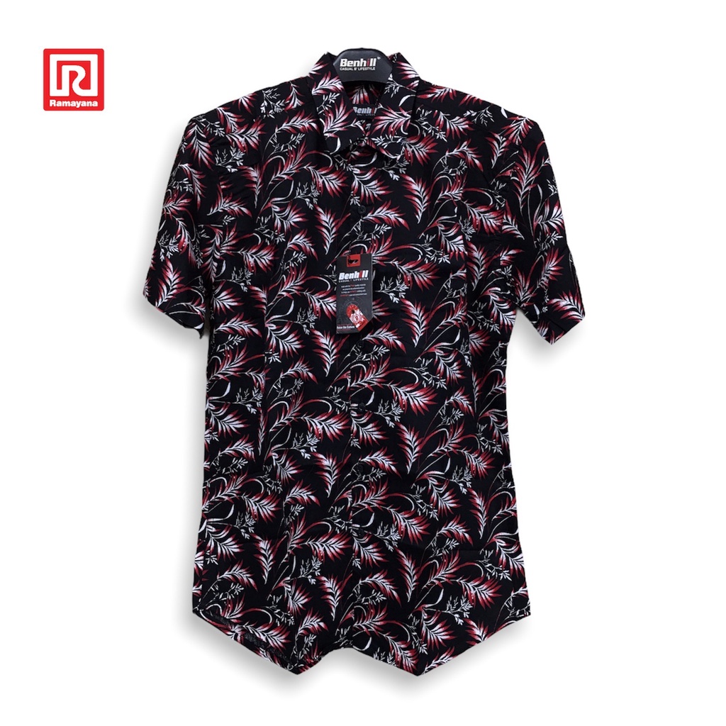 Benhill Kemeja Pria Katun Printing  Pendek