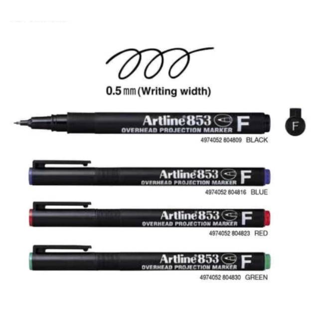 

SPIDOL PERMANENT OVERHEAD PROJECTOR FINE MARKER ARTLINE EK-853 0.5 MM TINTA HITAM BIRU MERAH HIJAU
