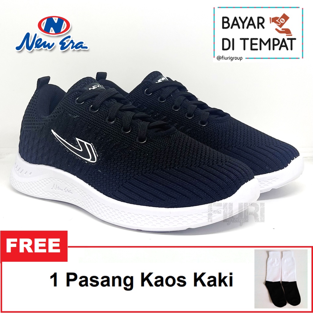 FIURI - NEW ERA Origina - CINDY 04 37-41 HITAM PUTIH - Sepatu Kets Wanita - Sneakers Wanita - Sepatu Olahraga Sport Wanita - Sepatu Casual - Sepatu Jogging Lari Fitness Gym Senam Wanita - Sepatu Anak Perempuan Cewek -Sepatu Sekolah Bertali SD SMP SMA