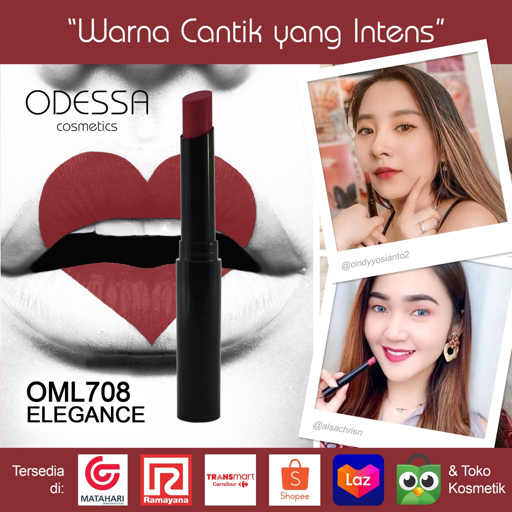 ODESSA Matte Lipstick OML Lip [Pigmented, Matte, Tidak Kering]  ✰ ascocobeauty ✰