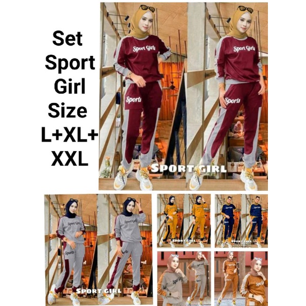 COD☑️PAKAIAN SET WANITA/SET SPORT GIRL/3 SIZE(L-XL-XXL)PAKAIAN TRAINING SET/SET WANITA/SET KEKINIAN/GOOD QUALITY