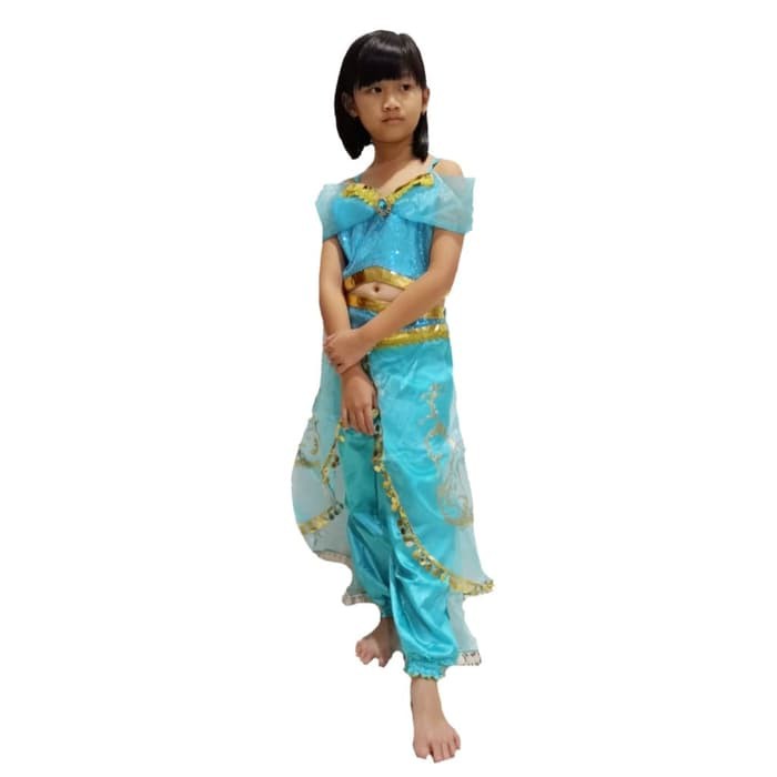 Kostum Anak Jasmine II Aladdin Princess Dress Gaun Baju Pesta Ultah Import