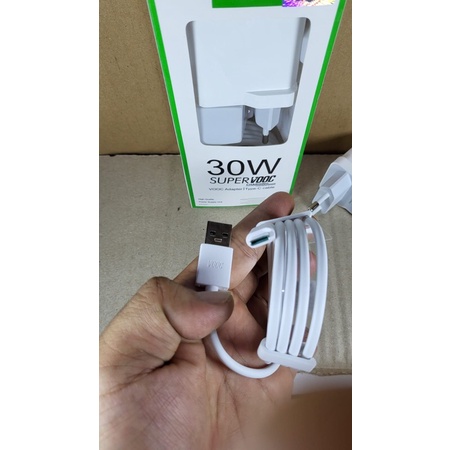 Charger Oppo SUPER VOOC 30W Type C/USB C ORIGINAL 100% OPPO RENO 4