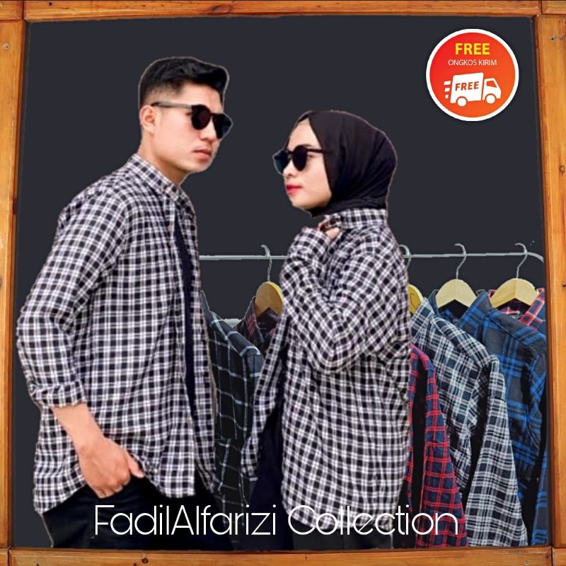 Kemeja Flanel Impor Pria Kualitas Premium Lengan Panjang Unisex Hem Flannel Baju Flanel Pria Wanita Motif Kotak Kotak