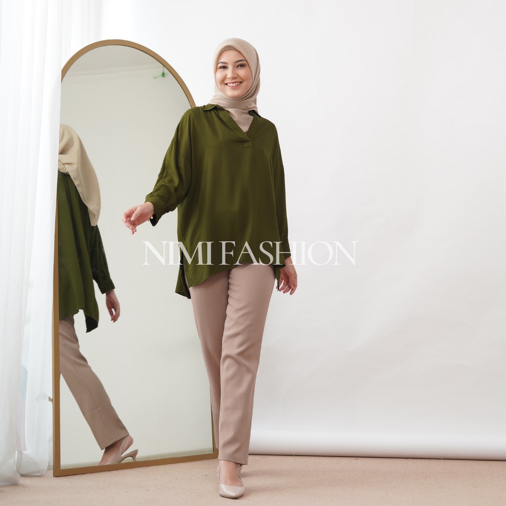 Blouse Oversize Nadine Blouse Wanita Muslim Premium Atasan Uniqlo Oversize Wanita