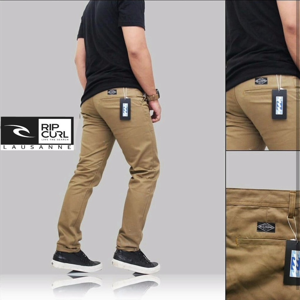 Celana Chino Pria Panjang Formal | Cowok Slim Fit Casual