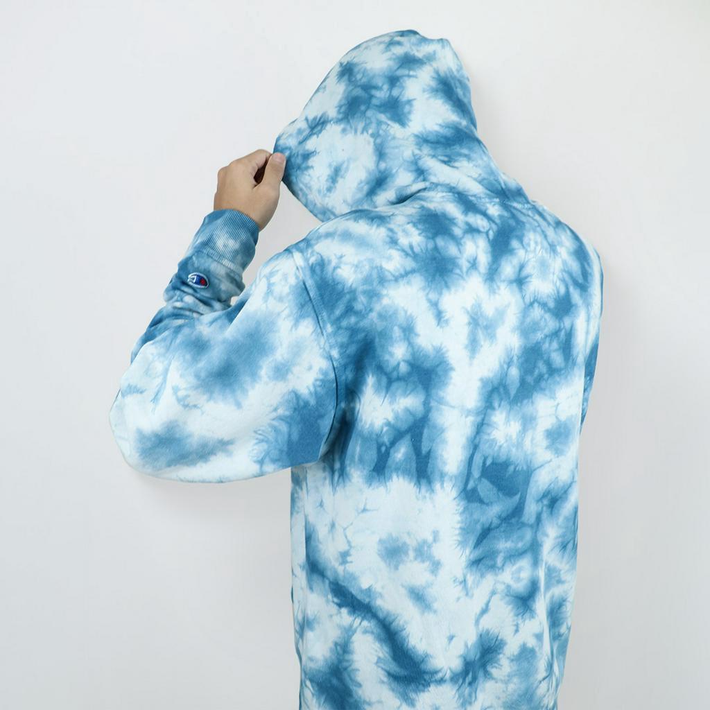 Hoodie Tie Dye Pria by Champion Blue