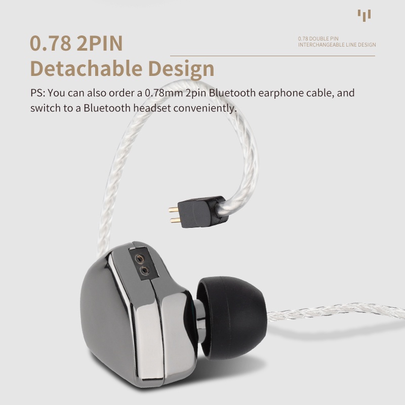 Hzsound Heart Mirror Pro Earphone In ear HiFi 2 Pin Dengan Kabel Konektor 10mm