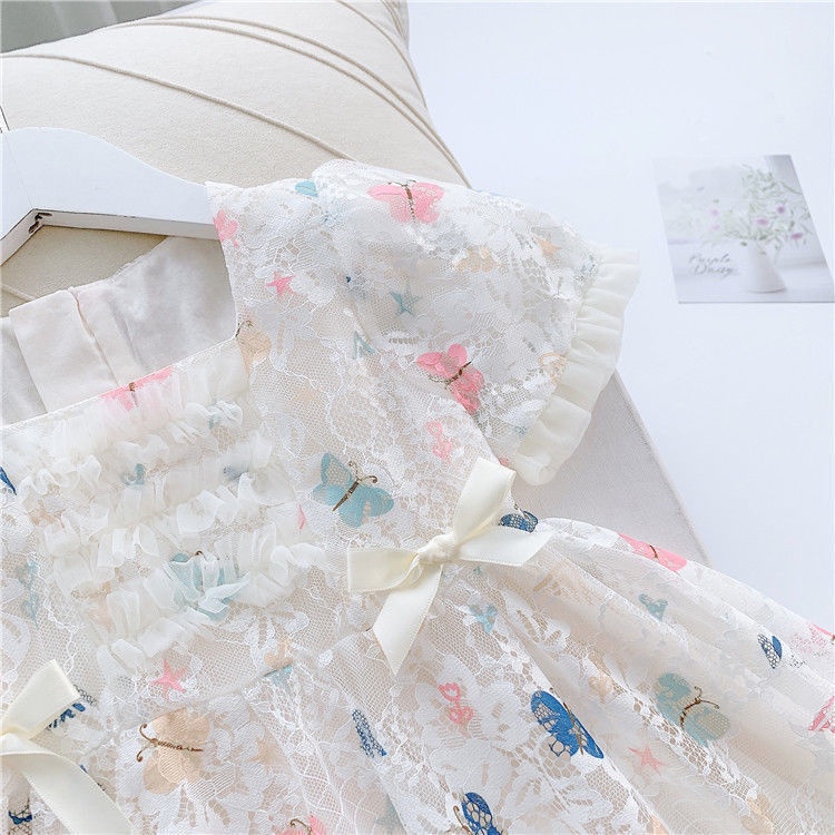 [PRINCESS KESLI] 1-11 Tahun Dress Brukat Butterfly Gaun Anak Perempuan Sifon Katun Kids Cewek Princess