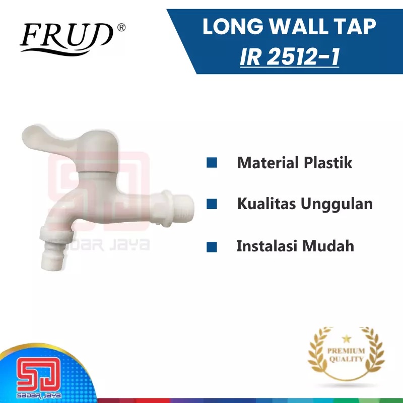 Frud IR2512-1 Keran Murah Taman PVC Plastik Kran Tembok Garden Tap 1/2&quot;