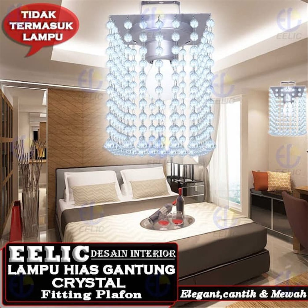 Promo Eelic Lhg 66 Lampu Hias Gantung Crystal Fitting Plafon