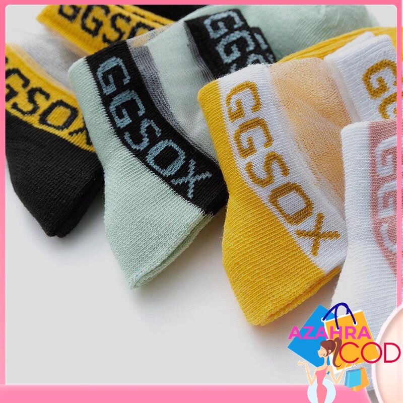 AZAHRA Kaos Kaki Pendek Transparan Wanita Motif GGSOX Kaos Kaki Pendek Wanita Import Murah