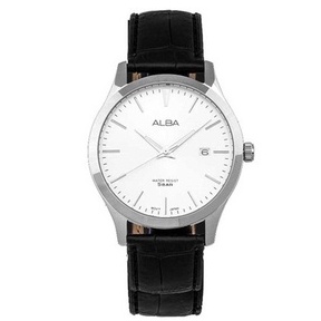 [ PROMO ] Jam Tangan Pria Alba AS9M39 AS9M39X1 Quartz Black Leather Silver Original Garansi Resmi