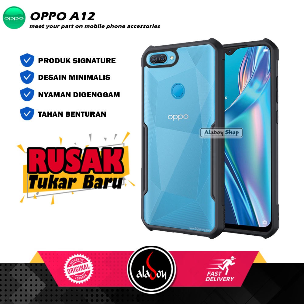 Case Oppo A12 Armor Fusion Shockproof Transparent Premium Casing