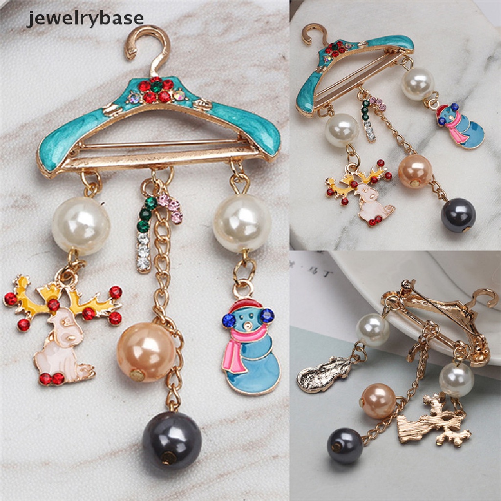 Bros Bentuk Rusa Snowman Aksen Mutiara Dan Berlian Imitasi Untuk Wanita