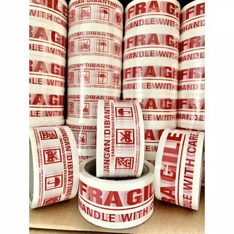 ⭐ Jendela Kosmetik ⭐Lakban Fragile Lakban Anti Pecah Stiker Fragile Stiker Barang Pecah-jk