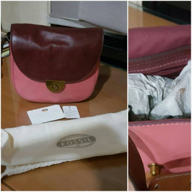 PL Fossil emi saddle bag salmon pink