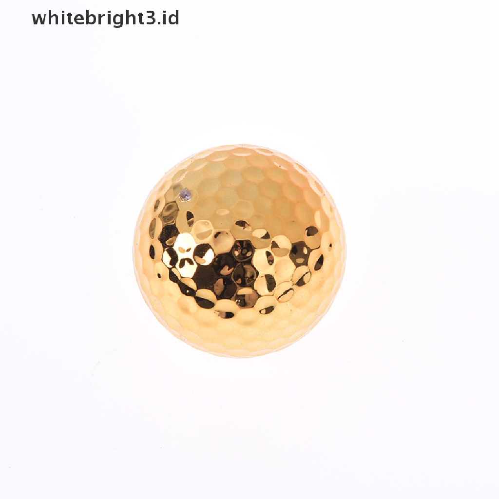 (whitebright3.id) 1pc Bola golf Warna Emas