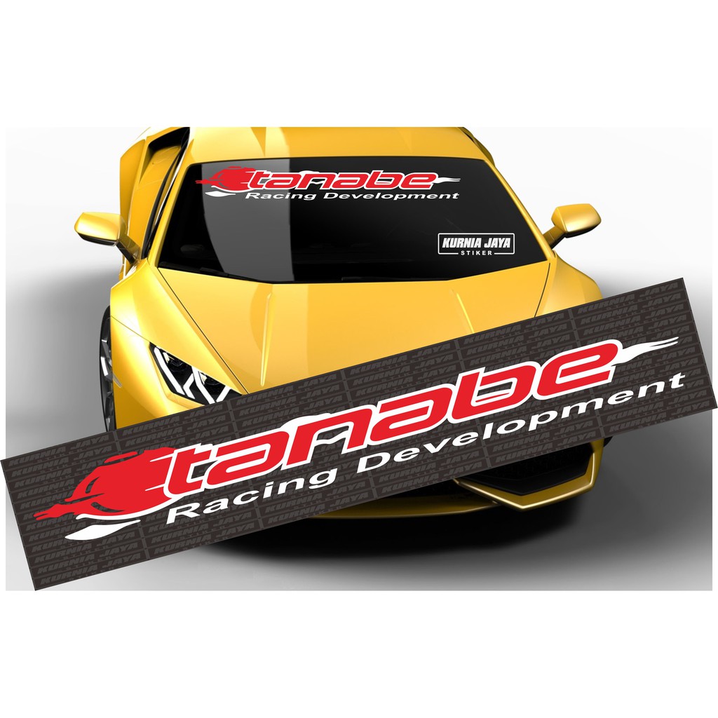 CUTTING STIKER STIKER MOBIL KACA MOBIL DEPAN TANABE RACING DEVELOPMENT