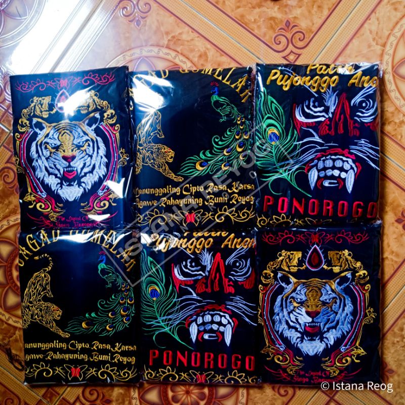 PROMO KAOS REOG BORDIR MURAH / KAOS GANONG BORDIR / KAOS BORDIR REOG / KAOS BUJANGGANONG BORDIR