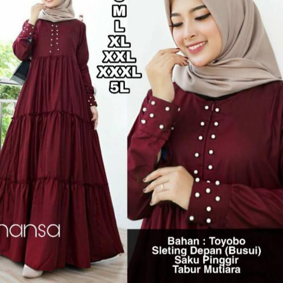 SELLER Khansa Dress UKURAN S M L XL XXL XXXL 5L SELLER Khansa Dress UKURAN S M L XL XXL XXXL 5L